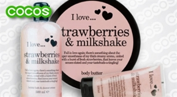 I love Strawberries & Milkshake гелья для душа + скраб + масло для тела