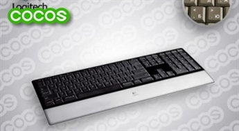 Eleganta, superplāna Logitech DiNovo klaviatūra ar pulēta alumīnija balstu