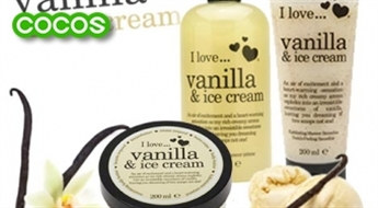 I love Vanilla - Ice Cream komplekts skrubis + ķermeņa sviests+dušas želeja