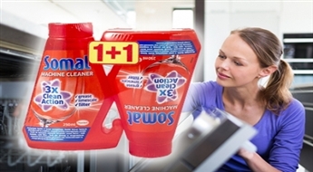 Два флакона средства для ухода за посудомоечной машиной Somat 3 x Clean Action -40%