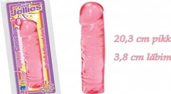 Мягкий и гибкий фаллоимитатор нежно-розового цвета Crystal Jellies -55%