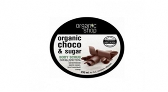 Valdzinošs ķermeņa skrubis Organic Shop ar kakao un rozā cukuru