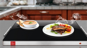 Еда теплая и готова к употреблению благодаря нагревательной плите Chef Master Kitchen -60%