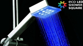 Красивая и практичная душевая насадка со светодиодной подсветкой Eco LED Shower Square -64%
