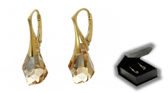 Восхитительно красивые позолоченнные серьги с кристаллами Swarovski® Elements -82%