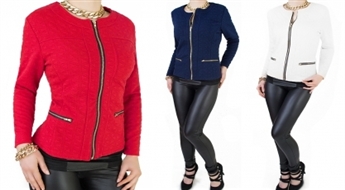 Elegantas un sievišķīgās žaketes ar zelta rāvēsjlēdzēju -50%