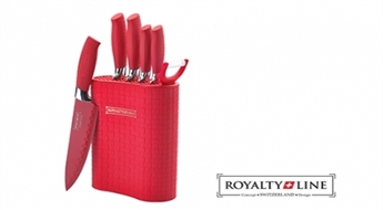 Комплект ножей изящного дизайна Royalty Line из 6 предметов на подставке -50%