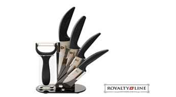 Vienmēr ass keramisko nažu komplekts Royalty Line ar statīvu -50%