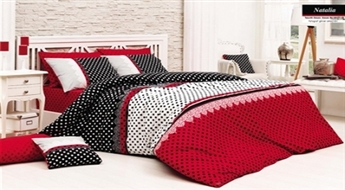 Kokvilnas gultas veļas komplekts no 4 komponentēm, 150 x 210 cm -40%