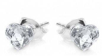 Восхитительно красивые серьги в форме сердца с кристаллами Swarovski® Elements -86%