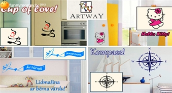 Dekoratīvas vinila uzlīmes no Art Way. Dāvanu karte uzlīmem ar 50% atlaidi!