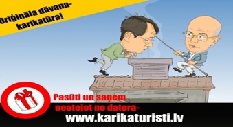 Padari ikdienu interesantāku, iepriecini sevi vai savu draugus, uzdāvini karikatūru! Viena cilvēka digitālā karikatūra bez fona no studijas KARIKATŪRISTI.lv tikai 12 Ls!