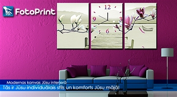 Gatavs multipanel pulkstenis uz kanvas vai pulkstenis ar jūsu fotogrāfiju ar atlaidi līdz 44%. Atdzīviniet sava mājokļa interjeru!