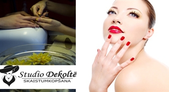 Ideāls manikīrs ilgam laikam: Manikīrs ar ilgnoturīgo gēla laku One Step Gel salonā STUDIO DEKOLTĒ ar 51% atlaidi