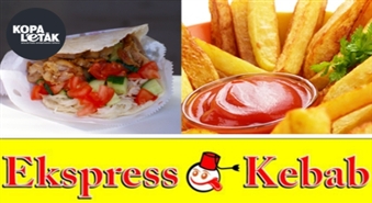 Remdē izsalkumu ar gardu maltīti: Pitas kebabs ar vistas gaļu + frī kartupeļi EKSPRESS KEBAB tikai par 0.79 Ls