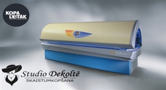 Pavasarīgam iedegumam: Solārija SOLTRON S-40 apmeklējums 6-9 minūtes salonā STUDIO DEKOLTĒ par 0.99 Ls