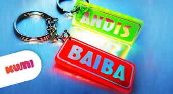Personalizēts, fluoriscējošs piekariņš tikai par Ls 0.90