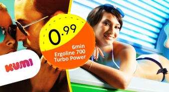 Загорай до 6 минут в солярии «Ergoline 700 Turbo Power» всего за Ls 0.99