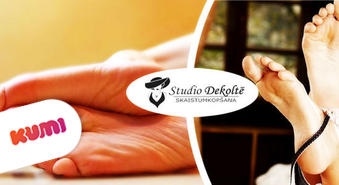 Reflektorā pēdu masāža ar ēteriskajām eļļām salonā «Studio Dekoltē» -50%