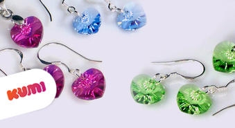 Kulons ar Swarovski kristāliem un sudraba auskari 925 provi! 7 krāsas pēc izvēles! -50%