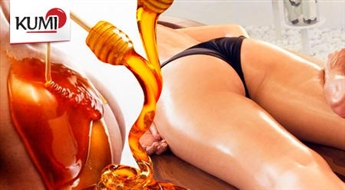 Medus masāža augšstilbiem salonā Studio Dekoltē. Efektīva pretcelulīta procedūra! -50%