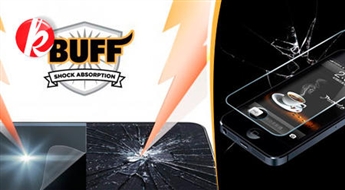 Защитная пленка "Buff Armor" из закаленного стекла для Apple iPhone 5/5S  для защиты от ударов и царапин -45%