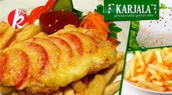 Bārs KARJALA Vecrīgā: vistas filejas karbonāde franču gaumē + frī kartupeļi! -36%