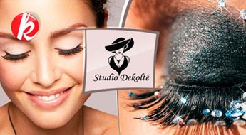 Наращивание ресниц + дизайн с камнями в салоне Studio Dekoltē -44%