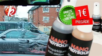 "Nano Protech" nanopārklājuma komplekts visa veida automašīnu stikliem un lukturiem: Lietus vairs netraucēs! -57%