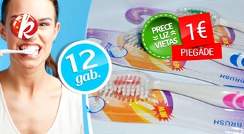 Zobu biršu komplekts (12 gab.) zobu starpu un grūti pieejamu vietu tīrīšanai baltiem un žilbinošiem zobiem -55%