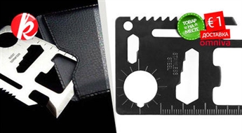 Универсальный инструмент - кредитка с 11 функциями Survival card -72%