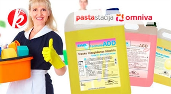 Koncentrēti profesionāli dažādi trauku vai grīdu mazgājamie līdzekļi vai šķidrās ziepes 5 litru iepakojumā -60%