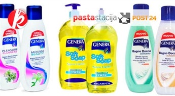 Maigas, antibakteriālas šķidrās ziepes, krēma gēli sejai un ķermenim vai aromātiskās vannas putas no itāļu brenda "GENERA" -63%