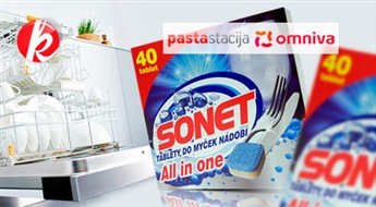 Tabletes trauku mazgājamām mašīnām 40x reizēm "SONET 5in1" -50%