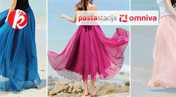 Распродажа: 2в1 макси юбки-платья сочных расцветок из воздушной ткани отличного качества -66%