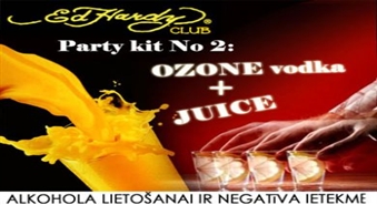 Ilgi gaidītās brīvdienas Ed Hardy klubā tagad vēl krāšņākas - ballītes komplekts Ozone Vodka pudele (1 l) + sula (1 l) tikai par 20 Ls!