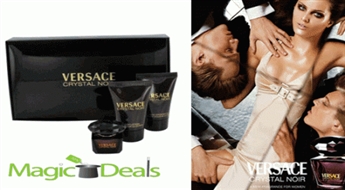 Komplekts Versace Crystal Noir women EDT 5ml+ 25ml ķermeņa losjons+ 25ml dušas želeja.