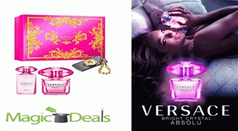 Komplekts Versace Bright Crystal Absolu women EDP 90ml+ 100ml ķermeņa losjons+ luggage tags.
