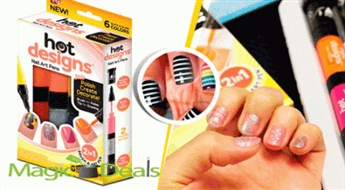 Var izņemt uzreiz! "Hot Designs" manikīra dizaina komplekts (6 nagu dekorēšanas zīmuļi).