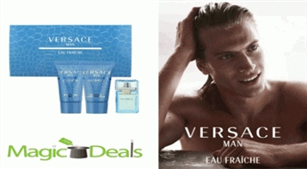 Komplekts Versace Man Eau Fraiche EDT 5ml+ 25ml pēc skūšanās balzāms+ 25ml dušas želeja.