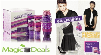 Var izņemt uzreiz! Komplekts Justin Bieber Girlfriend EDP 100ml+ 100ml ķermeņa losjons+ 100ml dušas pieniņš.