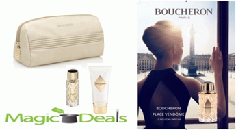 Var izņemt uzreiz! Komplekts Boucheron Place Vendome EDP 7.5ml+ 50ml ķermeņa losjons+ kosmētikas somiņa.