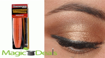 Var izņemt uzreiz! Rimmel London tuša Mascara Scandal Eyes 12ml black + 3g Soft Kohl Eye Liner zīmulis.