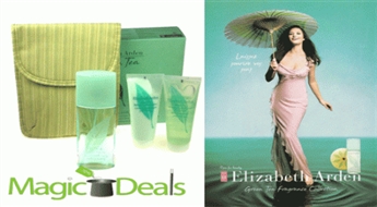 Komplekts Elizabeth Arden Green Tea EDP 100ml+ 100ml ķermeņa losjons+ 100ml dušas želeja+ kosmētikas somiņa(balta caurspīdīga).