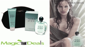 Var izņemt uzreiz! Komplekts Giorgio Armani Acqua di Gioia women EDP 50ml+ 75ml ķermeņa losjons+ kosmētikas soma.