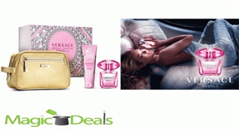 Var izņemt uzreiz! Komplekts Versace Bright Crystal Absolu EDP 90ml+ 100ml ķermeņa losjons+ kosmētikas soma.
