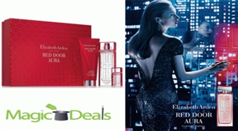 Var izņemt uzreiz! Komplekts Elizabeth Arden Red Door Aura EDT 50ml+ 100ml ķermeņa losjons+ EDT 5ml.