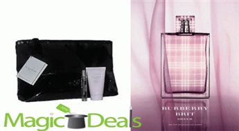 Komplekts Burberry Brit Sheer EDT 7,5ml+ 50ml ķermeņa losjons+ kosmētikas somiņa.