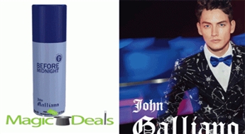 Var izņemt uzreiz! Dezodorants JOHN GALLIANO Before Midnight men Deospray 150ml.