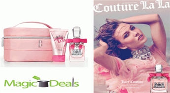 Var izņemt uzreiz! Komplekts Juicy Couture Couture La La women EDP 50ml+ 125ml ķermeņa losjons+ kosmētikas somiņa.